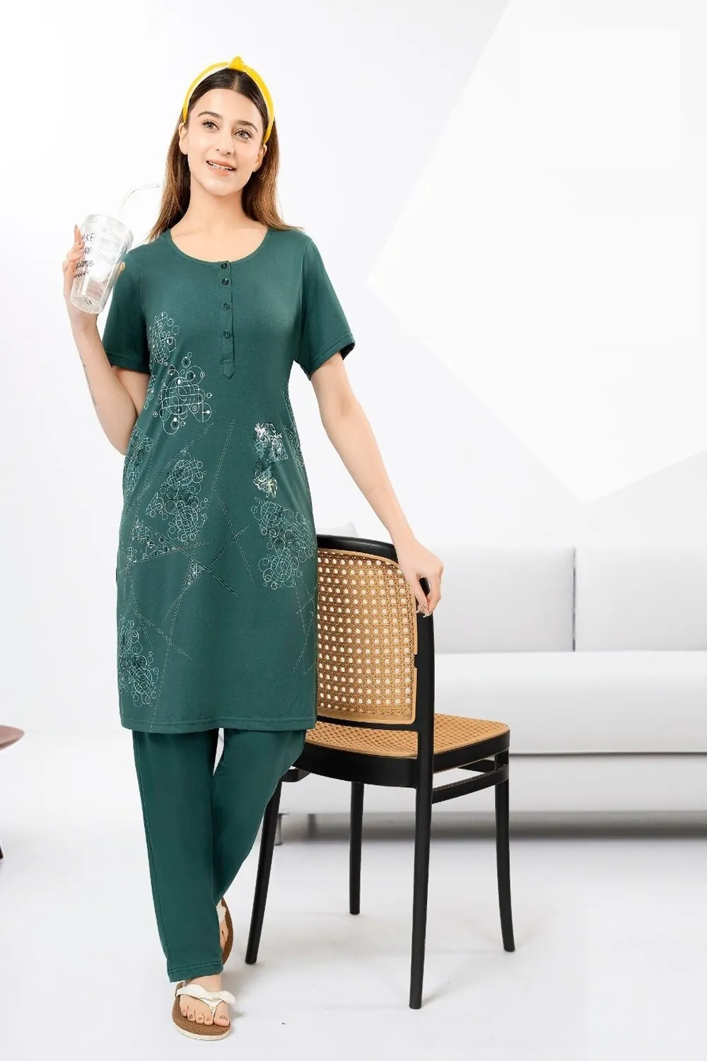Melini Premium cotton Long kurta set (1004)