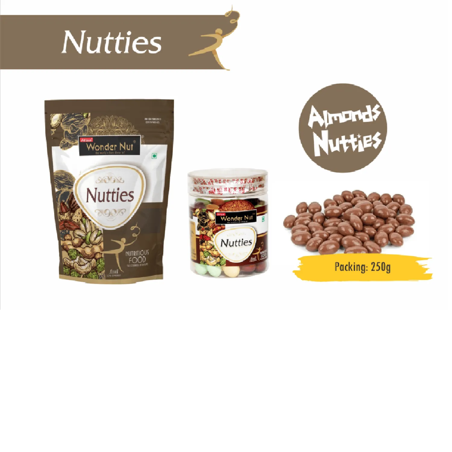 ATLAS  WONDER NUT Almond Nutties Jar (250 gm)