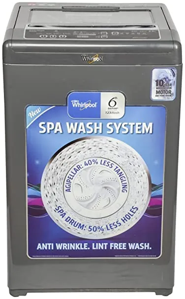 Whirlpool 6.5 kg Fully-Automatic Top Loading Washing Machine (WHITEMAGIC PREMIER 6.5 SD, Grey, Hard Water Wash)