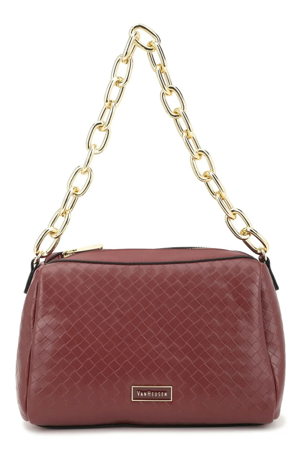 Van heusen Women Maroon Textured Casual Sling Bag VWBGHRGFF000333