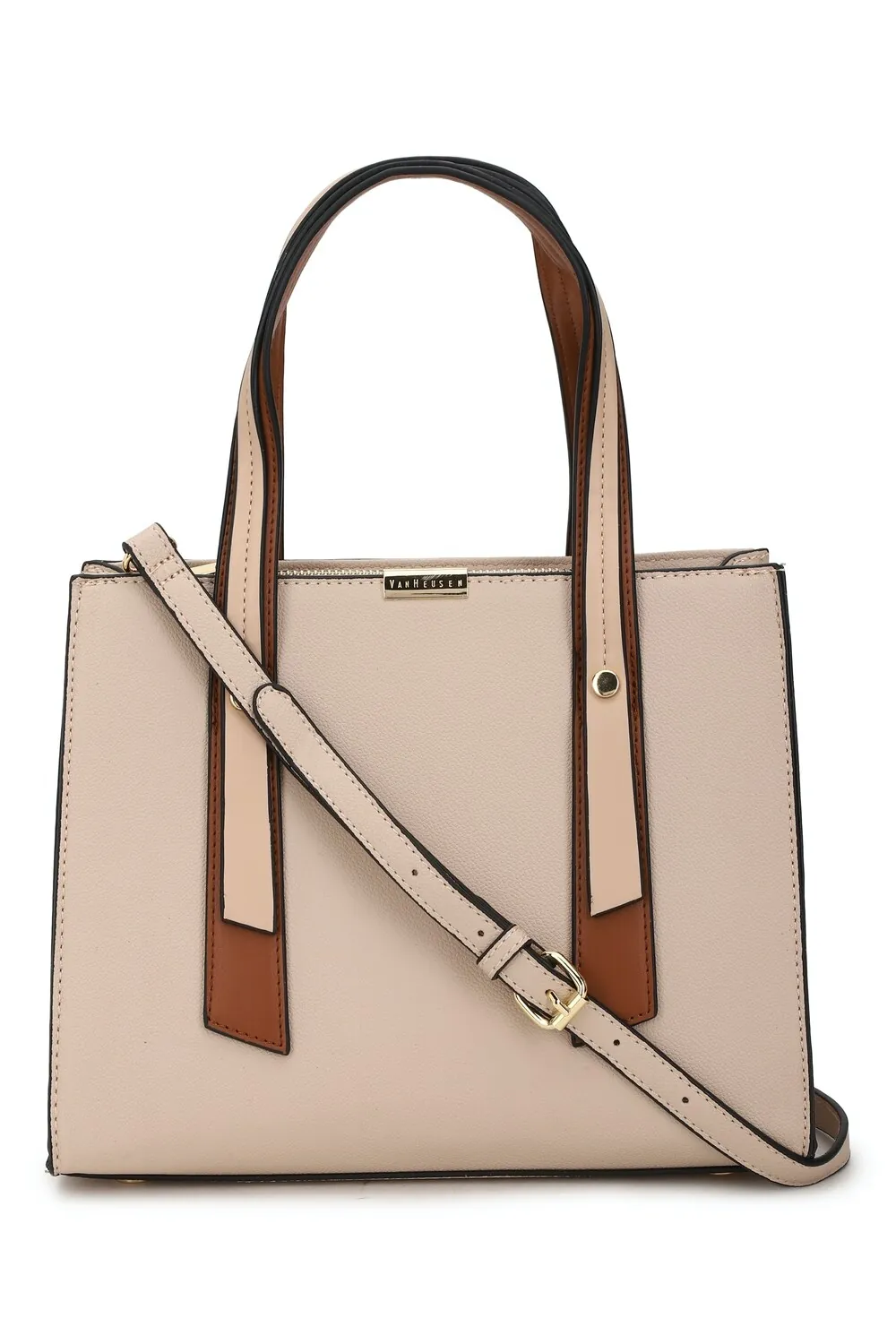 Van heusen Women Cream Solid Casual Handbag VWBGGPROM00007