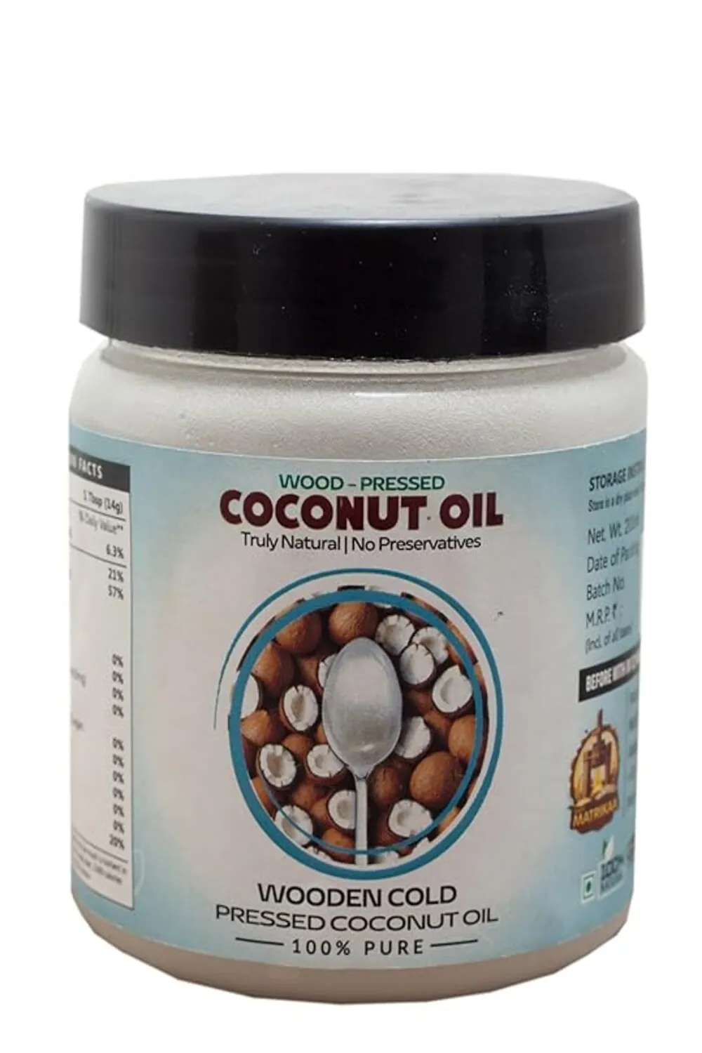 SARV MATRIKAA Wood -Pressed Coconut Oil - 100% Pure & Organic, Ideal for cooking and skin health