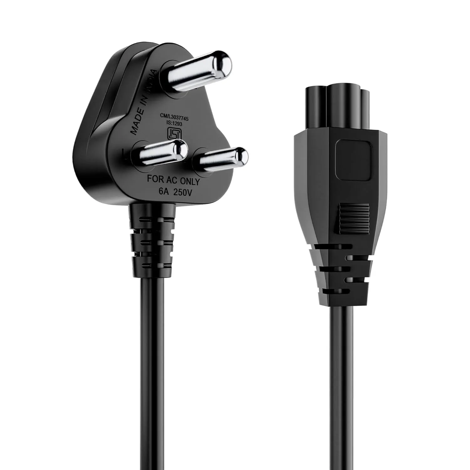 Portronics Konnect G3 350W Laptop Power Cable | 3-Pin Type Connector | Heavy-Duty | 1.2 Meter | Black
