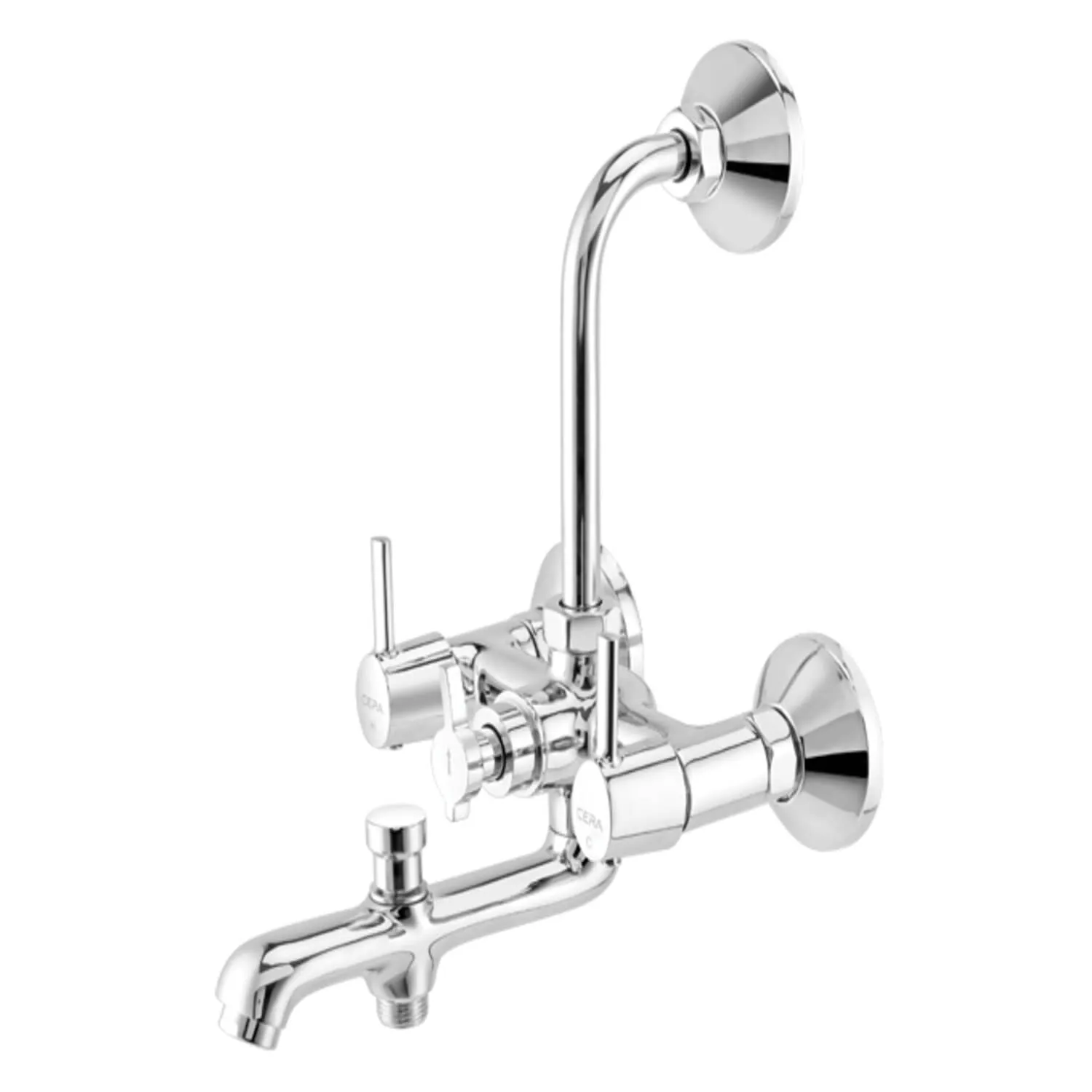 CERA Ripple Quarter Turn Three Lever Wall Mixer with Bend Pipe  (F1017403)