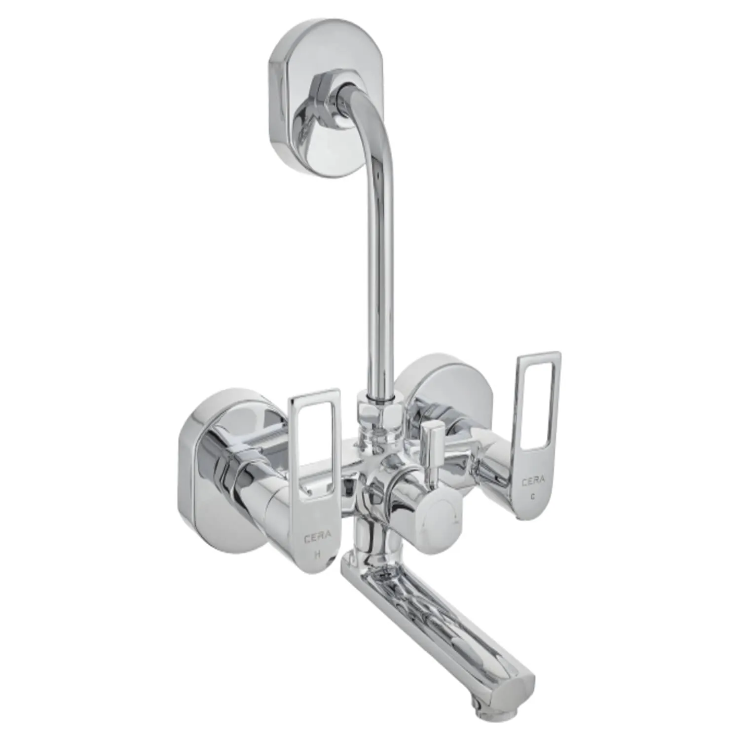 CERA Winslet Quarter Turn Three Lever Wall Mixer with Bend Pipe (F1099402)