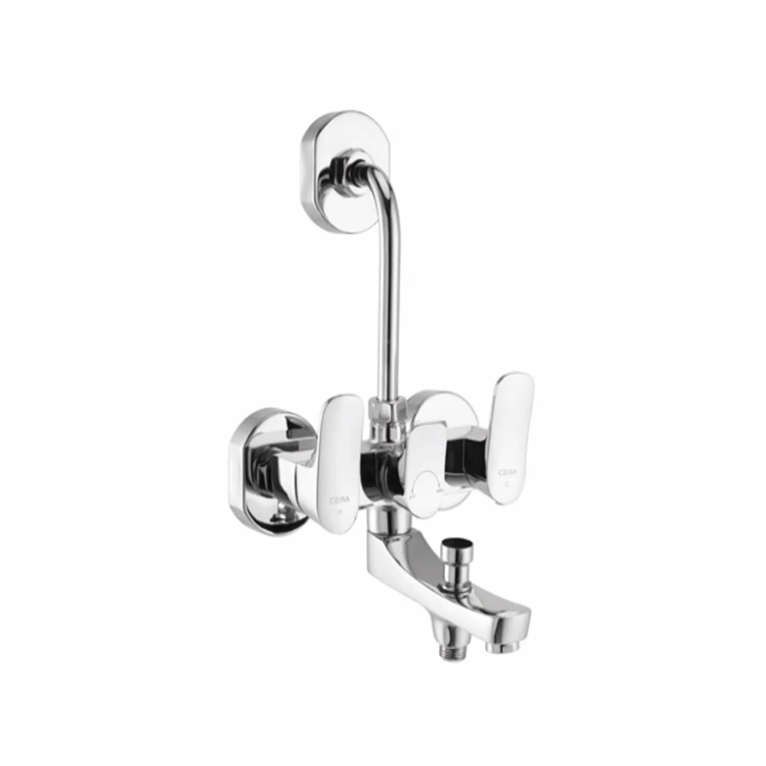 CERA Perla Quarter Turn Three Lever Wall Mixer with Bend Pipe (F1012403)