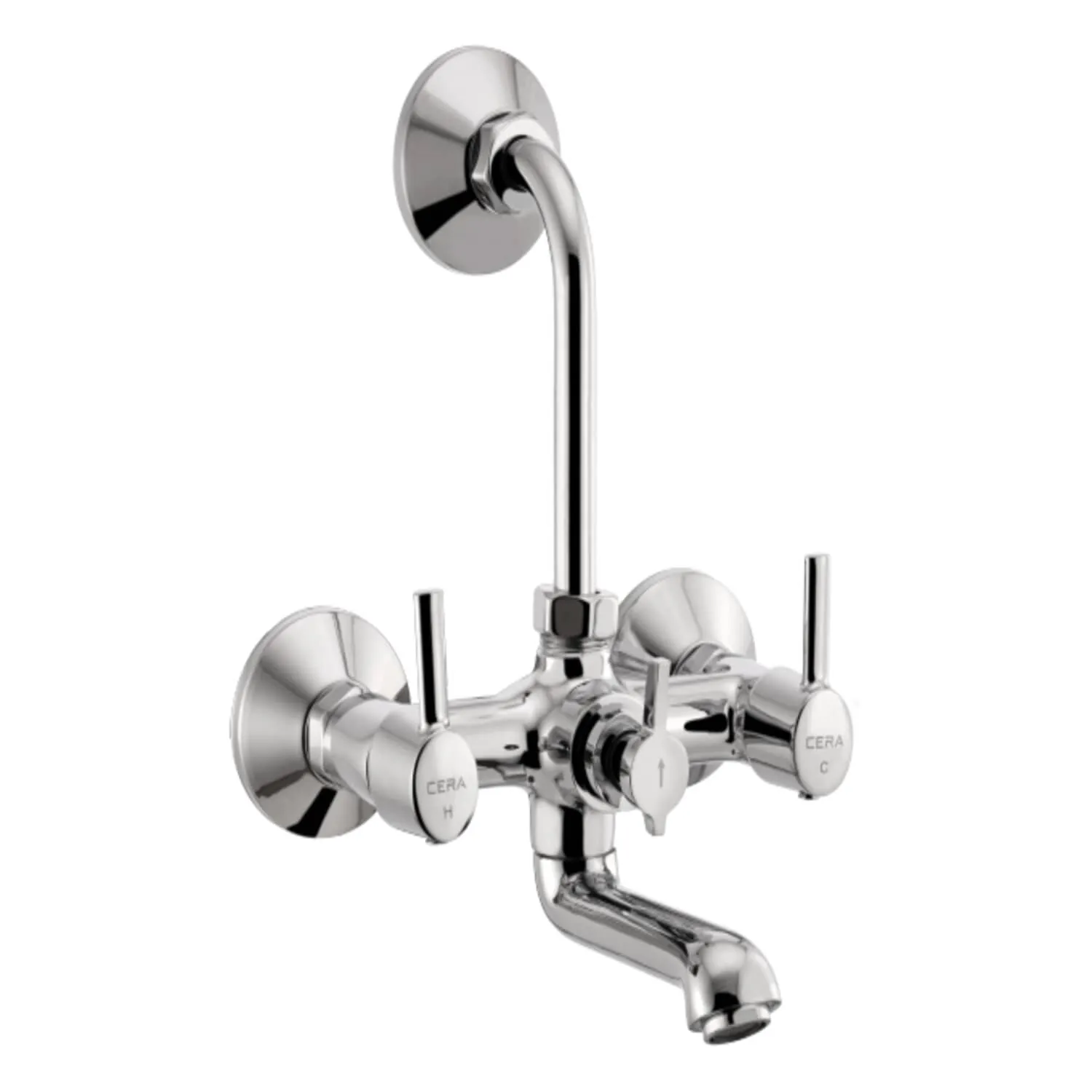 CERA Ripple Three Lever  Wall Mixer with Bend Pipe (F1017402)