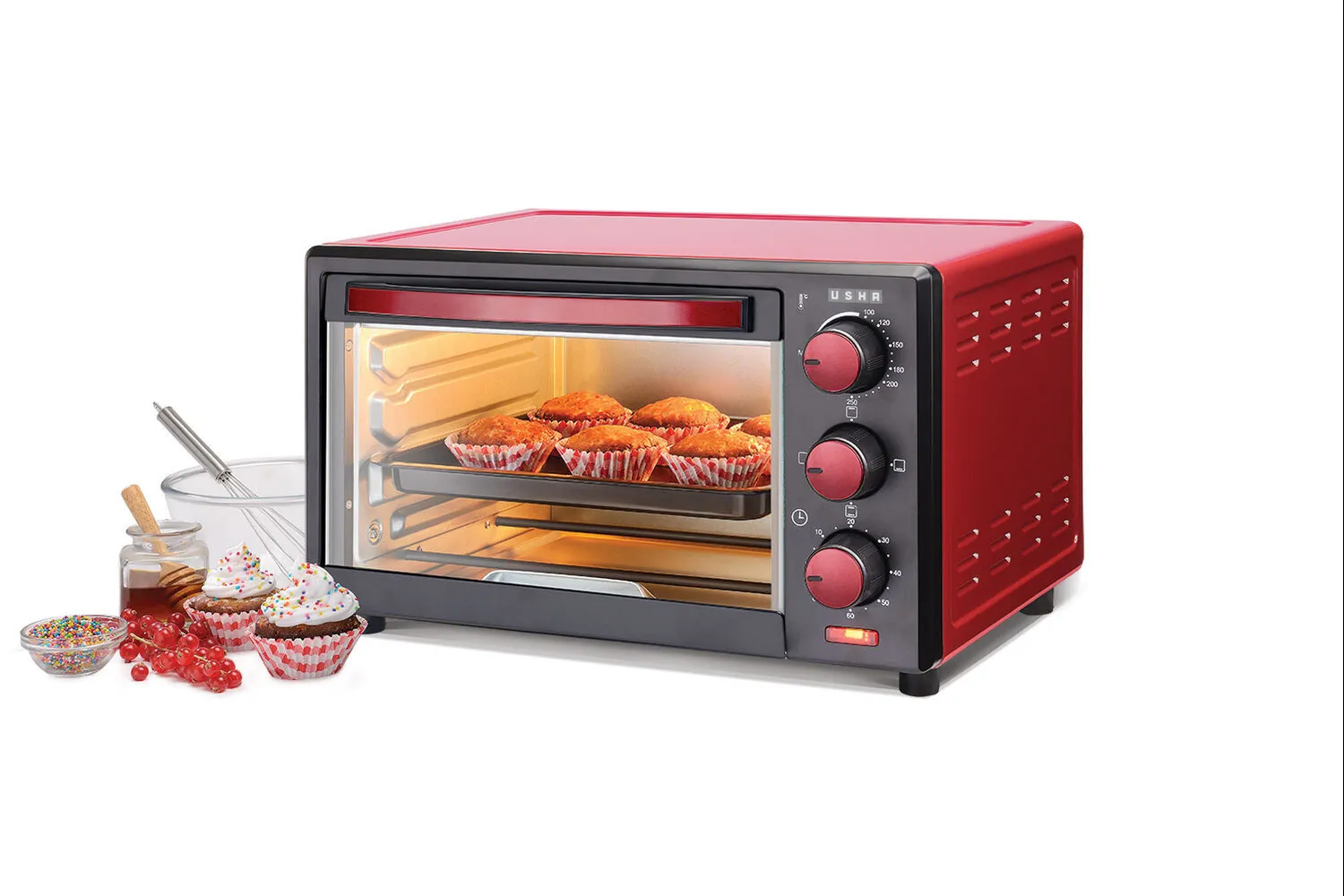 Usha 16 Liters Oven Toaster Grill with 5 Accessories,1200 Watts (3716)